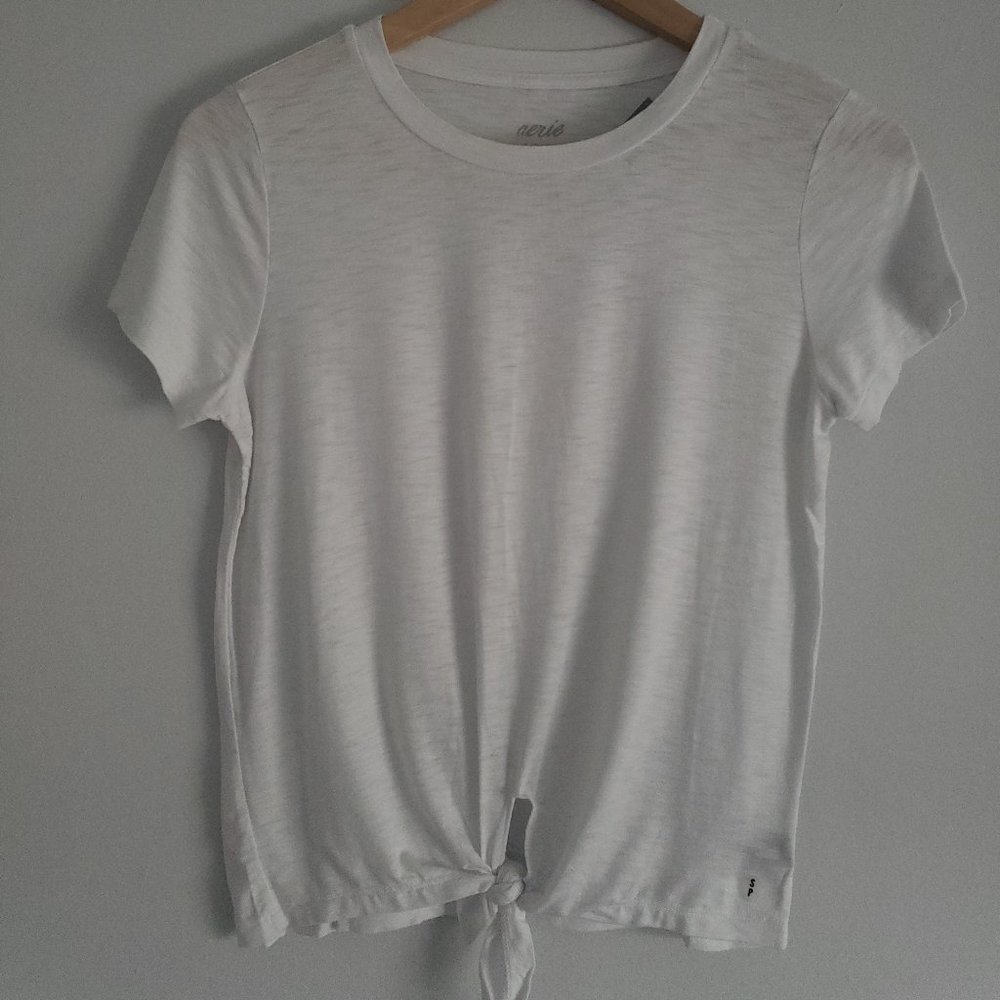 NEW American Eagle Women's Tie-up White T-Shirt